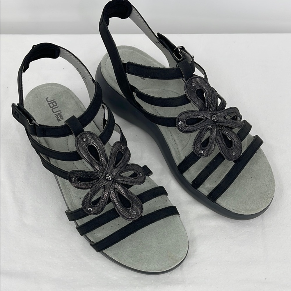 JBU SIZE 10 Women's Black and Gray  Sandals